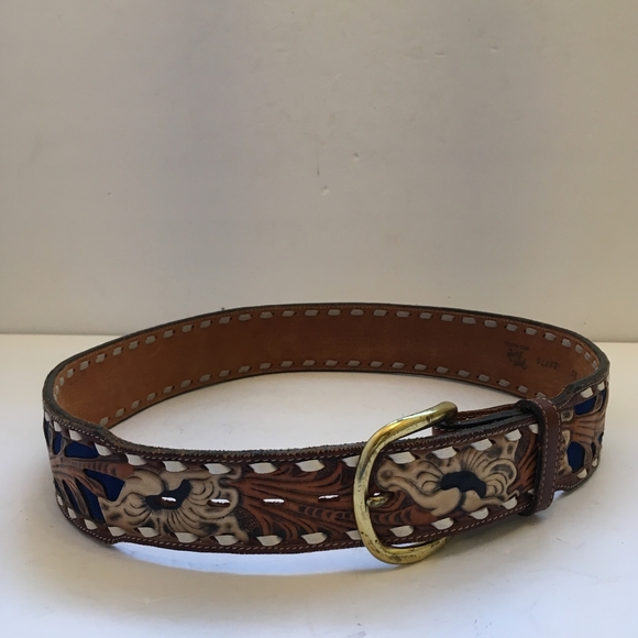 Tony Lama Accessories - TONY LAMA TOOLED LEATHER BELT. STAMPED WITH "ROY"